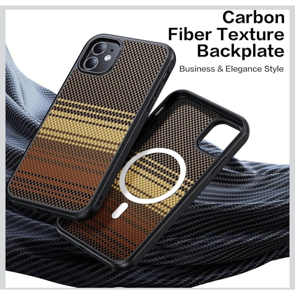 iPhone 12 Pro Max Case, Anti-Scratch with MagSafe-Carbon Fiber Texture Drop Prot